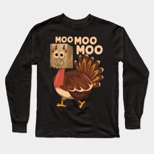 Fake Cow Moo Moo Moo To enable all products, your file Long Sleeve T-Shirt